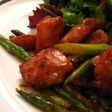 鶏肉とアスパラガスの甘辛炒め