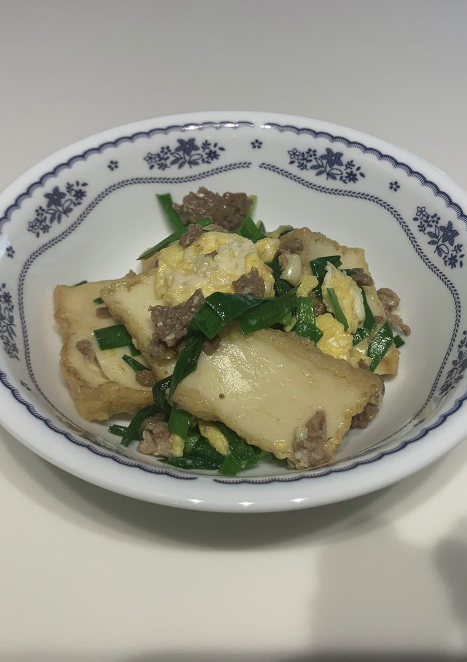 厚揚げとひき肉でニラ玉☆ふんわり卵で中華-レシピのメイン写真