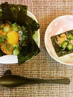 納豆とオクラとシラスと韓国海苔-レシピのメイン写真