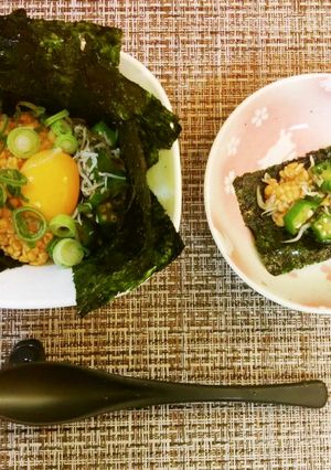 納豆とオクラとシラスと韓国海苔-レシピのメイン写真