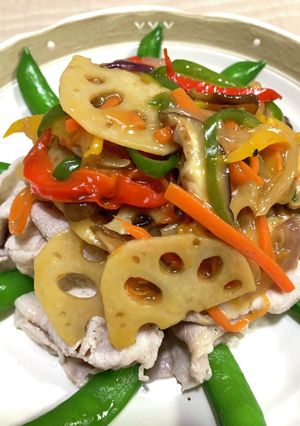 豚しゃぶ肉の野菜あんかけ♪-レシピのメイン写真