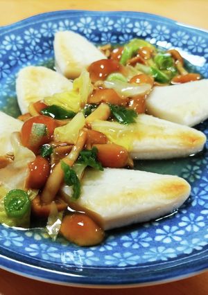 笹かまのなめこと白菜のあんかけ-レシピのメイン写真
