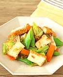 厚揚げと春野菜の味噌おかか炒め