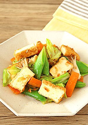 厚揚げと春野菜の味噌おかか炒め-レシピのメイン写真