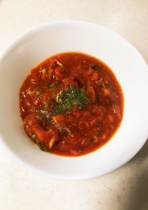 鯖缶オリーブオイルトマト煮-レシピのメイン写真