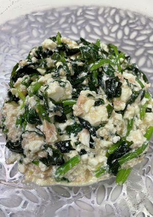 【簡単副菜】ほうれん草わかめツナ白和え風-レシピのメイン写真
