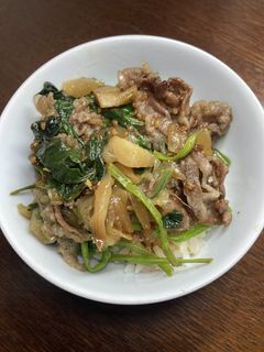 牛肉とほうれん草、玉ねぎの丼-レシピのメイン写真