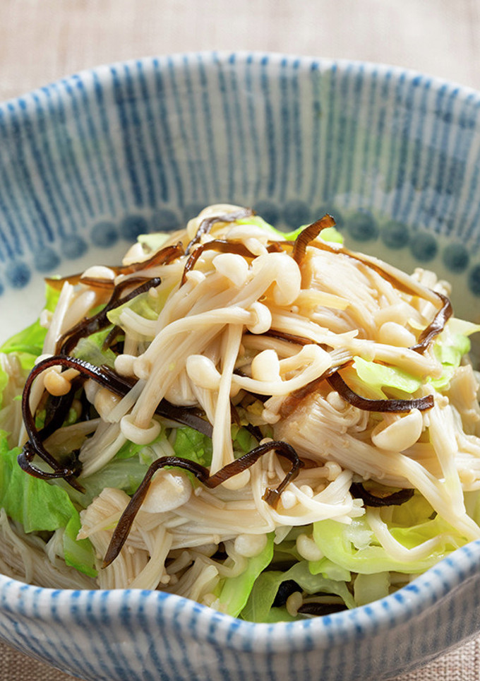 キャベツとえのきの塩昆布和え-レシピのメイン写真