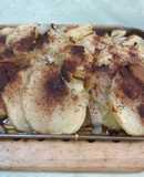 じゃがいもと玉ねぎの重ね焼きシナモン風味