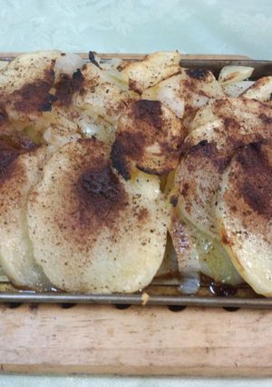 じゃがいもと玉ねぎの重ね焼きシナモン風味-レシピのメイン写真