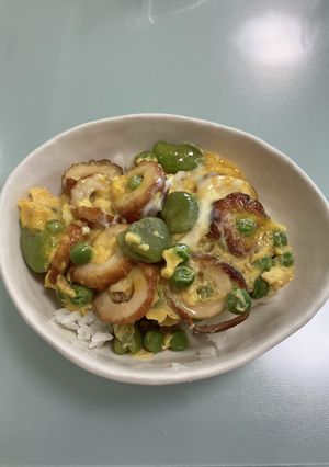 エンドウ、そら豆の卵丼-レシピのメイン写真