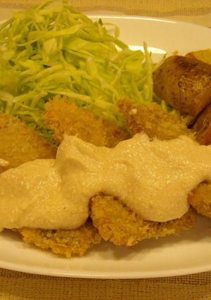 ☆まぐろカツ☆豆腐ソースdeマヨチリ風♫-レシピのメイン写真