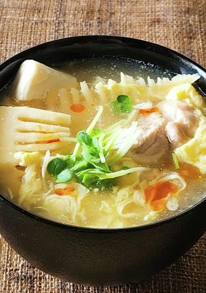 胃に優しい☆豆腐とたけのこの鶏玉汁☆昼食-レシピのメイン写真