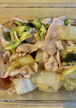 白菜消費！豚こま白菜の無水中華丼-レシピのメイン写真