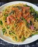 スパゲティ・菜の花のからし和え