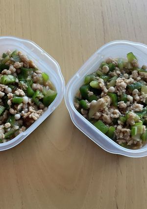 オクラと鶏そぼろの炒め物（介護食）-レシピのメイン写真