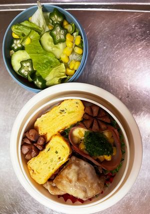 毎日のお弁当〜チキンステーキとサラダ〜-レシピのメイン写真