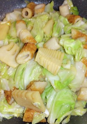 筍キャベツちくわの麺つゆバター炒め-レシピのメイン写真