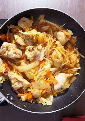 【自炊①】キムチ＆野菜もりもり炒め-レシピのメイン写真