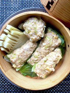 青梗菜で鶏もも竹の子シュウマイ-レシピのメイン写真
