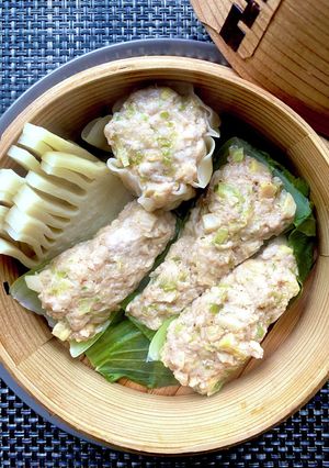 青梗菜で鶏もも竹の子シュウマイ-レシピのメイン写真