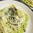 行者ニンニクのジェノベーゼ風パスタ