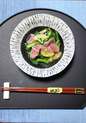 ヨウサマの減塩菜の花のレモンドレお浸し-レシピのメイン写真