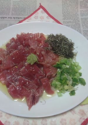 メバチマグロのすき身でカルパッチョ風-レシピのメイン写真