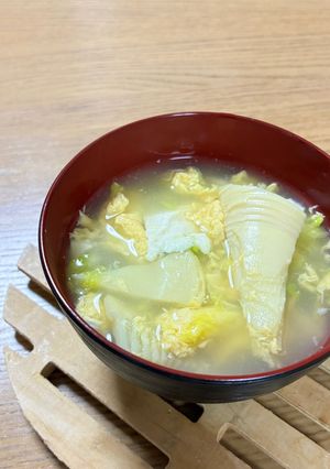 たけのこと春キャベツの中華スープ-レシピのメイン写真