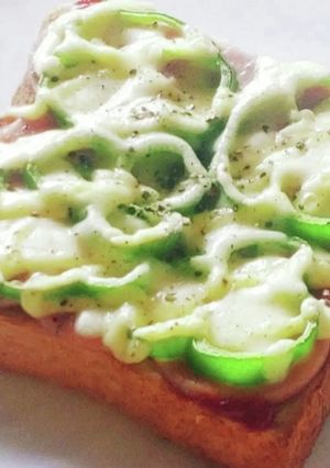 北欧朝食☆ピーマンオープンサンド☆食パン-レシピのメイン写真