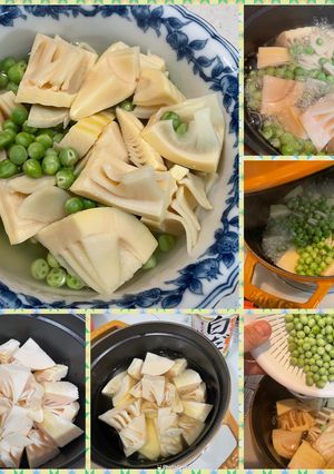 えんどう豆とたけのこの煮物（2024）-レシピのメイン写真