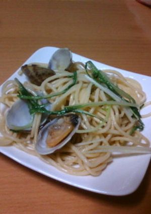 簡単☆あさりと水菜のパスタ-レシピのメイン写真