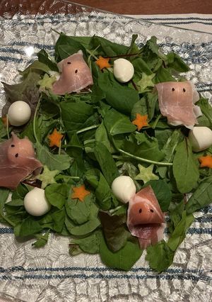 ハロウィンに⭐︎生ハムおばけのサラダ-レシピのメイン写真