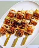 簡単おつまみ！厚揚げと長ネギの焼き鳥風