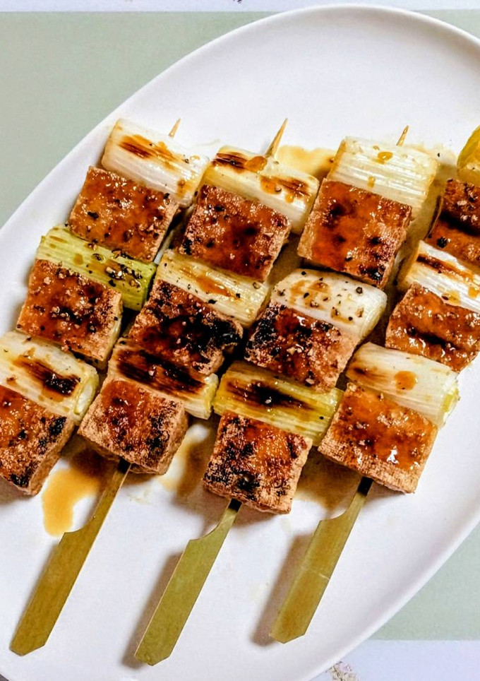 簡単おつまみ！厚揚げと長ネギの焼き鳥風-レシピのメイン写真
