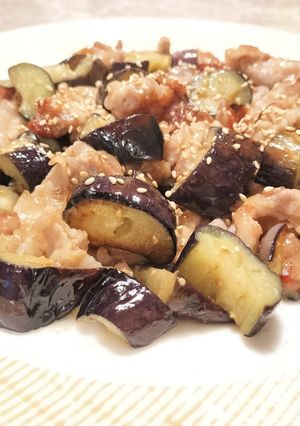 ご飯が進む！豚肉とナスのワンパン味噌炒め-レシピのメイン写真