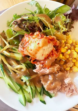さっぱりヘルシーピリ辛冷やし中華ごまだれ-レシピのメイン写真