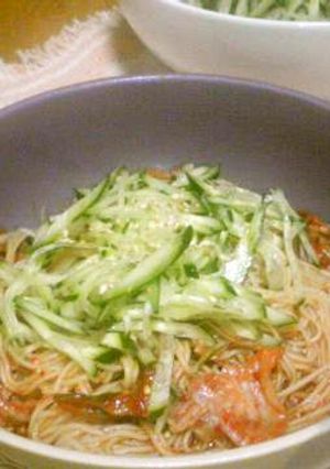 スタミナUPキムチ素麺 秘伝のタレで❢-レシピのメイン写真
