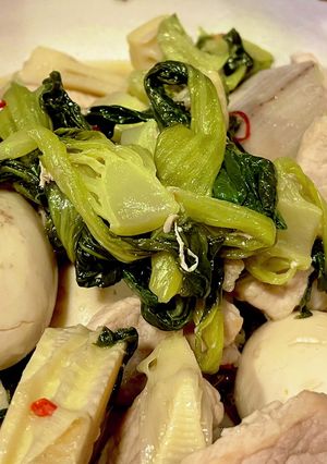 豚とゆで卵、筍のエスニック煮　青梗菜入り-レシピのメイン写真