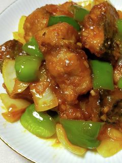 さばの竜田揚げ中華風ケチャップ炒め-レシピのメイン写真