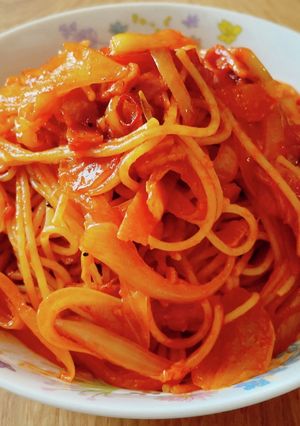ニンニク香るピリ辛ケチャップパスタ-レシピのメイン写真