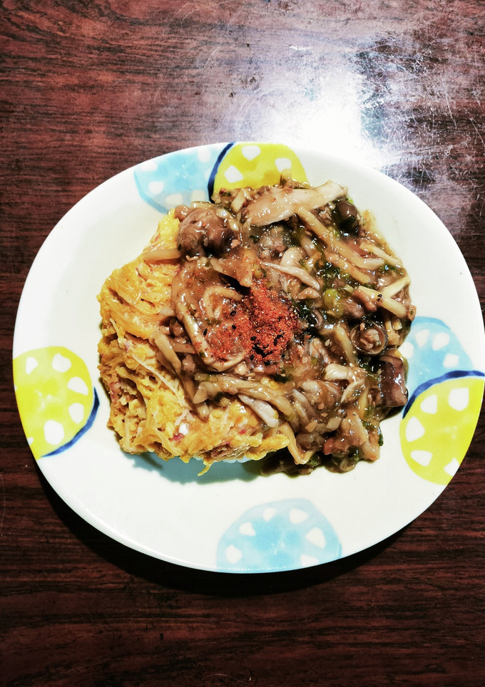 きのこたっぷり和風蟹玉餡掛けご飯-レシピのメイン写真