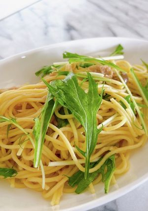 キノコと水菜の冷製パスタ-レシピのメイン写真