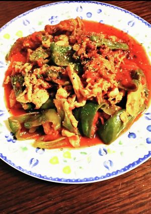 簡単☆豚肉とピーマンのトマト煮込み-レシピのメイン写真