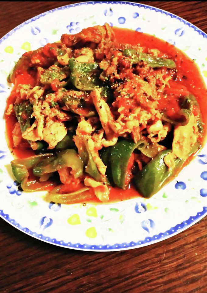 簡単☆豚肉とピーマンのトマト煮込み-レシピのメイン写真