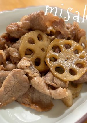 豚肉&蓮根の甘辛煮☆-レシピのメイン写真