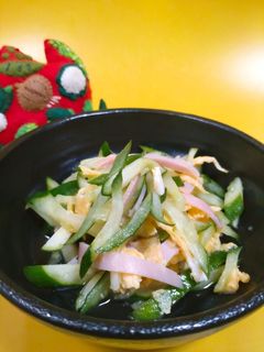 きゅうりとハムの酢の物 -レシピのメイン写真