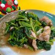 ほうれん草と鶏肉の塩炒め