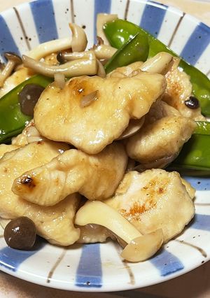 鶏むね絹さやきのこ炒め-レシピのメイン写真