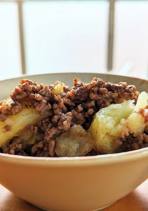 【簡単】牛ひき肉とジャガイモの蒸し物-レシピのメイン写真